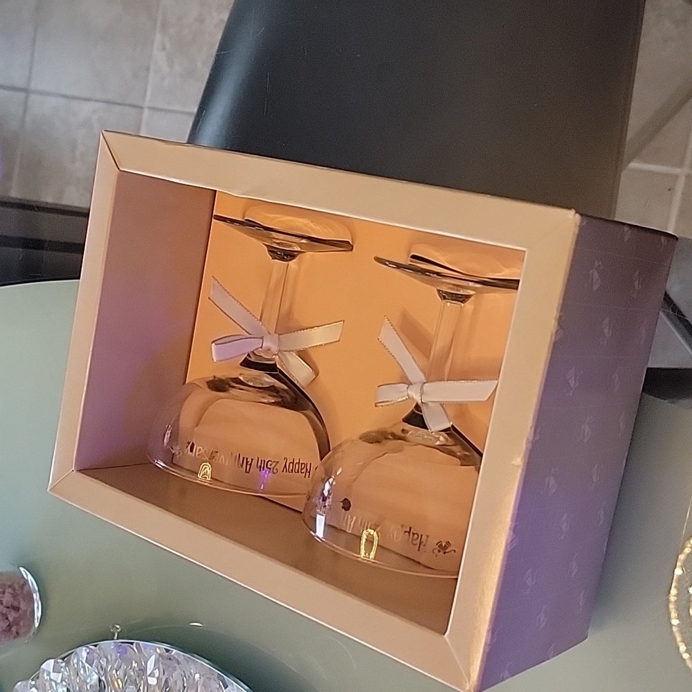 Happy 25th anniversary toasting glasses. Inbox